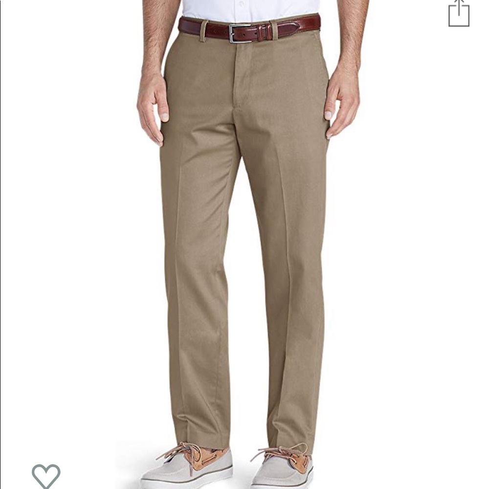 Eddie Bauer Wrinkle Flat-Front Pants